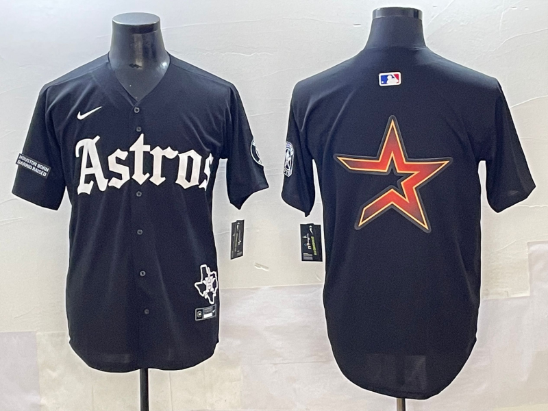 Men Houston Astros blank black MLB Nike 2025 jersey style 45